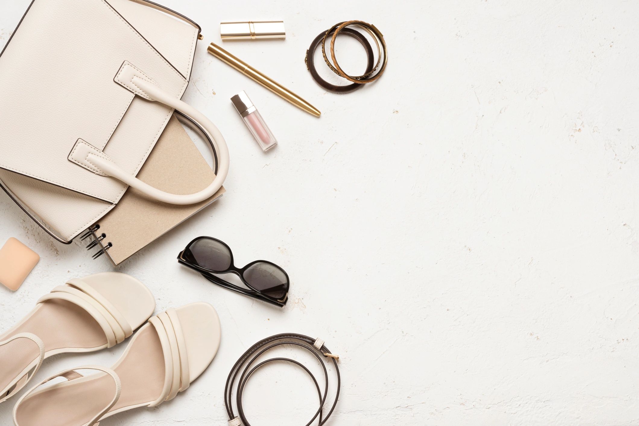 modern beauty cosmetics flatlay